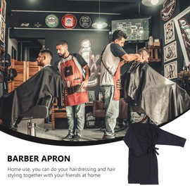FOMIYES Salon Robes: Hair Salon Smock for Clients - Professional Fabric Salon Smock Kimono Style, Black Haircut Cape Barber Apron