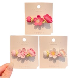 Set of 3 Flower Hair Clips Ideal for Girls, Ladies, Parties, Weddings and Spring