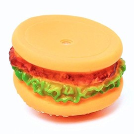 TISEN HK Pets Squeezable Burger Style Pet DOG CHEW TOY -Squeaky Sounds, Teething Stimulation