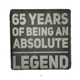 65th Birthday Gifts Men Funny Slate Coaster - 65th Birthday Gifts for Women Friend - 65th Birthday Ideas for Men - Novelty and Funny 65th Birthday Gifts