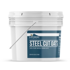Earthborn Elements Steel Cut Oats (1 Gallon), Also Called Irish Oatmeal, Breakfast, Resealable Bucket