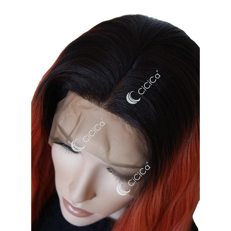 CiCiCa Lace Front Wigs,Long Natural Curly Wig,29 Inches Long Wig,Ombre