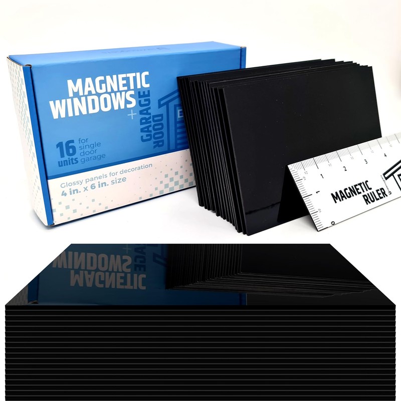 Strong & Glossy Magnetic Garage Door Windows - Fits 1