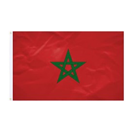 Morocco Flag – 60 x 90 cm – Reinforced Fabric – Durable Stitching – Bright Colours – Indoor Outdoor Flag – Integrated Eyelets – National Flag