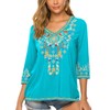LauraKlein Womens Blouse V Neck Boho Shirts for Womens Casual