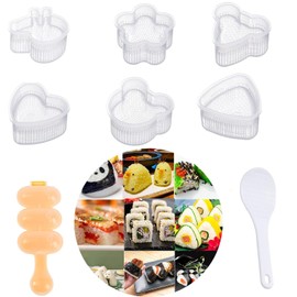 8-Piece Onigiri Mold,DIY Sushi Molds,Rice Ball Mould Shaker Sushi Maker Tool,Easy to Make Onigiri Sushi,Perfect forlunches, Parties,etc