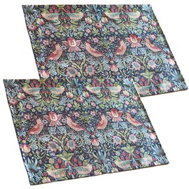 Toyoizumi Sangyou Morris 92152700 Strawberry Thief Placemat, Set of 2, Length 11.8 x Width 17.7 inches (30 cm) x Width 17.7 inches (45 cm), William Morris Cloth, School, Kids, Stylish, Waterproof,