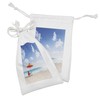 Lunarable Coastal Fabric Pouch Set of 2, Sea Panorama View