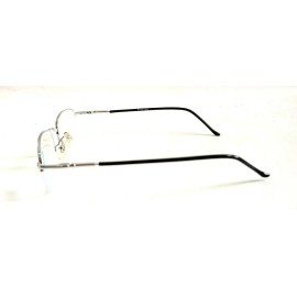 Vintage NWT Vintage 90's Rectangle Metal Semi-Rimless Reading Glasses +2.50 (Silver)