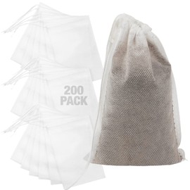 [200 pack] No Mess French Press Brew Bag to Save Time Cleaning - Disposable French Press Filter Bags Prevent Grounds From Escaping - Ideal Mason Jar Cold Brew Filter Bags for Tea & Coffee