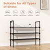 LANTEFUL 3 Tier Shoe Rack with 5 Hooks for Closet,