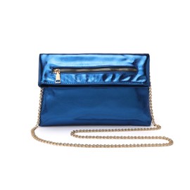 FZOWVIR - Bolso de mano para mujer, bolso de noche con correa de cadena, bolso cruzado de moda, para boda formal, Azul