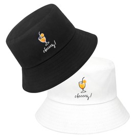 beifon Pack of 2 Fishing Hats Bucket Hat Unisex Sun Hat Cotton Bucket Hat Foldable Fishing Hat Fishing Hat Leisure Hat Summer Hat Autumn Camping Travel Hiking, Type C, 58