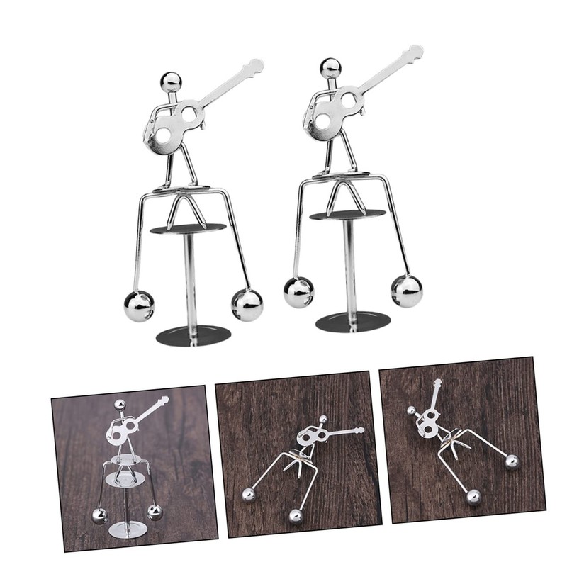 SAFIGLE 4pcs Guitar and Man Balancing Sculpture Stylish Decor for