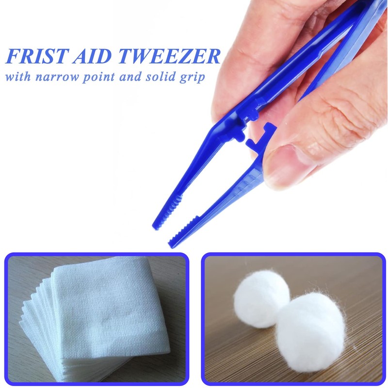 First Aid Tweezers, Plastic Tweezers, Disposable Forceps for Medical, Crafts,