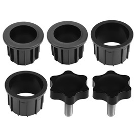 Quwem 6 Pcs Parasol Base Spare Parts Kit Umbrella Hole Rings and Thread M8 Screws Weather-Resistant Plastic Parasol Fixings Replacement Hand Knob for Patio Backyard Beach Courtyard Table Decks
