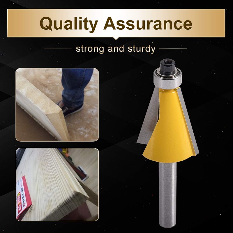 KATUR 15 Degree Chamfer and Bevel Edging Router Bit, Carbide