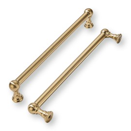 khtumeware 10 Pack 10 Inch Hole Center Champagne Bronze Cabinet Pulls Heavy Duty Solid Satin Brass Cabinet Handles for cabinets Dressers Kitchens Handles Bathroom cabinets