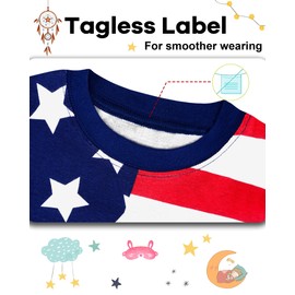 DAUGHTER QUEEN Girls Pajamas 18-24 Months Summer PJs 4th of July Pj Sets Baby Toddler 100% Cotton Short Sleeve Jammies Striped Sleepwear USA Flag Clothes 18m/Mo 24m/Mth