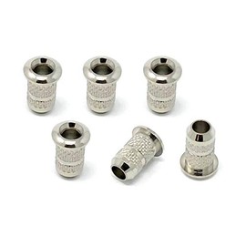 Vintage Forge Nickel Top Mount Loading String-Thru Body Mini Ferrules for Electric Guitar (Set of 6) SFM40-NKL