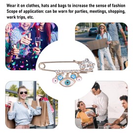 Hztyyier 2 x brooch pins, evil eye, brooch pins, blue evil eye pram pin for baby luck, brooch, changing bag, pin, birthday gift, colour