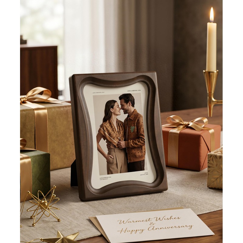 Afuly 5x7 Wood Picture Frame MCM Walnut Wooden Photo Frame