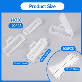 100 Stück Kabelbeschriftung Clip, Kabeletiketten Erkennungsbox, Transparente Wasserdichtes Kabelkennzeichnung,mit 100 Kabelbinder,Wiederverwendbar,für Kennzeichnung und Sortierung von Kabeln Aller Art