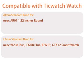 Compatible for Aeac Smart Watch Bands, 20mm, 22mm Quick Release Slim Vintage Leather Strap Replacement for Women, Man, Wristband Compatible for Aeac 1.32 Inches Round, W208 Plus, IDW19, GTX12 Smart Watch (White, 22mm size band)