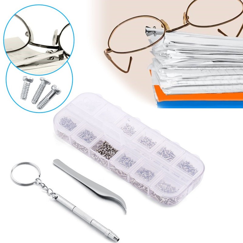 Alvinlite Sunglasses Repair Kit, Small Stainless Steel Screws Nuts Assortment
