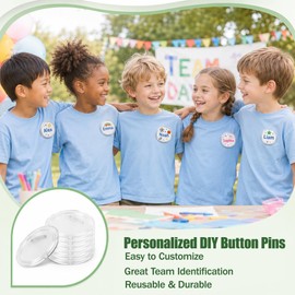 15PCS 3 Inch Clear Button Pin Blanks, DIY Acrylic Photo Badge Buttons, Reusable Picture Pins No Machine Needed for Anime Crafts, School Events, Parties & Custom Gifts
