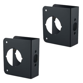 SUMBIN Door Guard Reinforcer 1-3/4" Door Thick with 2-3/8" Backset,2-1/8" Bore Door Guard in Black Finish 2PCS