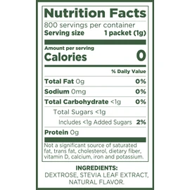 Pure Via Stevia Sweetener 28.2oz (800 packets)