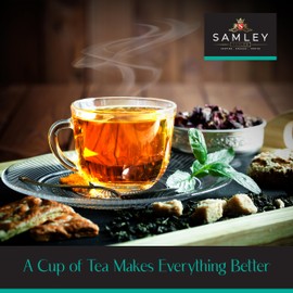 Samley Tea Holiday Fantasy Tea Gift Box Set, Gourmet Premium Tea Lover Gifts for Women and Men, 24 Luxury Pyramid Ceylon Tea Bags Assortment, Variety Pack, Large Leaf Tea and Herbs