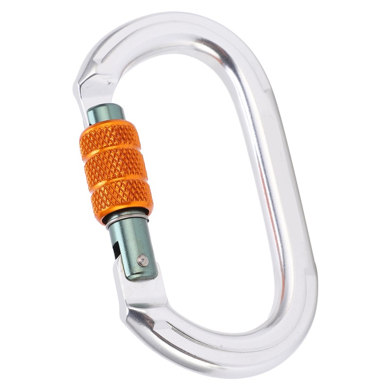 Locking Carabiner Clip Aluminum Alloy Oval Locking Heavy Duty Carabiner