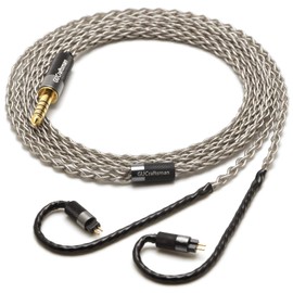 GUCraftsman 0.78mm 2Pin 6N Single Crystal Silver 2.5mm/4.4mm Balance Earphone Upgrade Cable for Oriolus Audeze iSINE20 LCDi3 64audio A12t TIA RE2000 Legend X Billie Vision VE6 DUNU SA6 (3.5mm Plug)