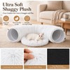 Fluffy Cat Tunnel Bed Under Christmas Tree, Plush Warm White