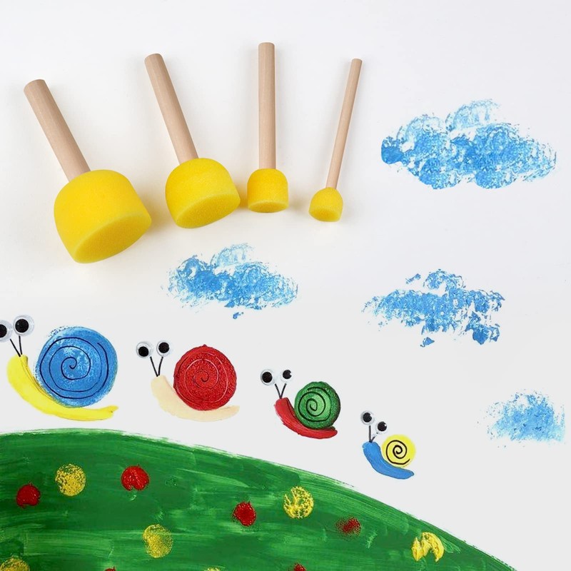 Round Sponges Brush Set, 30 Pcs Round Foam Brush for