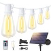 Larkvue 48FT Solar Outdoor String Lights with Remote & Timer,