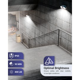 Sunco LED Outdoor Emergency Light, 2-Head Adjustable Wet Rated Exit Lights with Battery Backup, Egress Light, Fire Resistant, 2.4W, 400 LM, 6500K CCT, AC120-277V, UL 2 Pack.