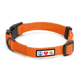 Pawtitas Dog Collars Large Breeds Color Dog Collar Adjustable Puppy Collar Orange Dog Collar Matching Dog Leash and Dog Harness Available