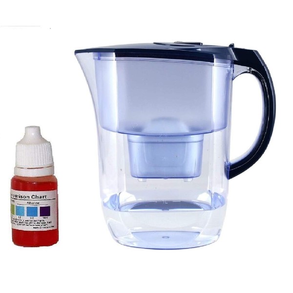 Ehm Ultra II Premium Alkaline Water Pitcher & PH Test KIt - 3.8L Pure Healthy Water Ionizer, Activated Carbon Filter - Healthy, Clean & Toxin-Free Mineralized Alkaline Water in Minutes up to PH 9.5
