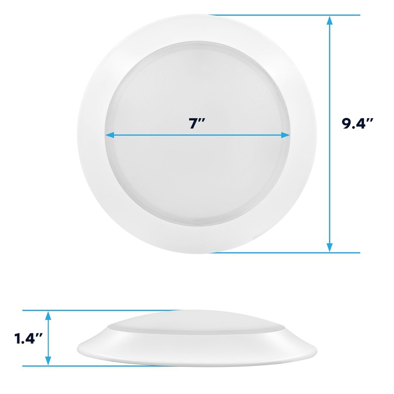 LUXRITE 8 Inch LED Disk Lights, 27W, 5CCT Selectable 2700K-