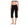 Danskin Womens Sleek Fit Yoga Crop Pant, Black, 3X