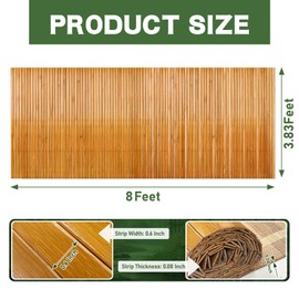 Wibeelee Natural Bamboo Wall Panel for Interior Wall Decor 46 X 96 in Pole Wrap Wainscoting Wood Paneling for Living Room Kitchen Bedroom Office Bar