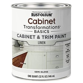 Rust-Oleum 372008 Transformations Basics Cabinet & Trim Paint, Quart, Linen 32 Fl Oz, 0.25 Gallon (Pack of 1)