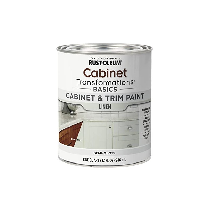 Rust-Oleum 372008 Transformations Basics Cabinet & Trim Paint, Quart, Linen