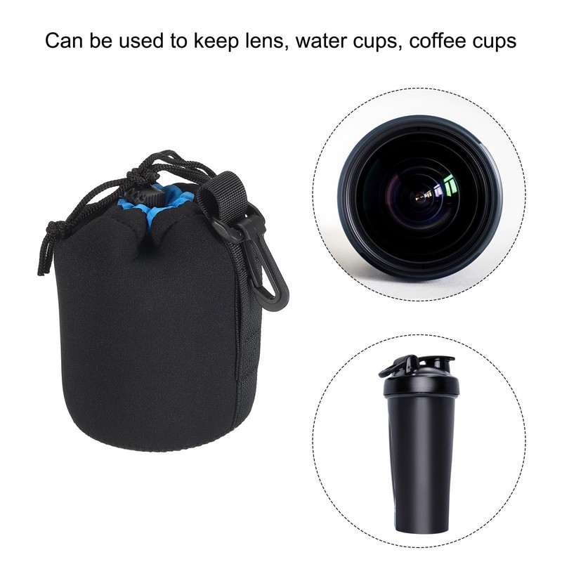 PATIKIL Camera Lens Bag 8.5 x 14cm Drawstring Lens Pouch