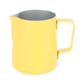 Milk Frothing Pitcher Stainless Steel 380ml Pointed Spout Milk Froth Cup Coffee Utensils Yellow