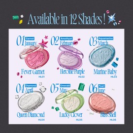 fwee Glitz Stone Highlighter | 12 Vibrant, Photogenic Shades, Long-lasting Glow, Daily Shimmer to Bold Glitter, Inspired by Birthstones – Fever Garnet | 5.9g