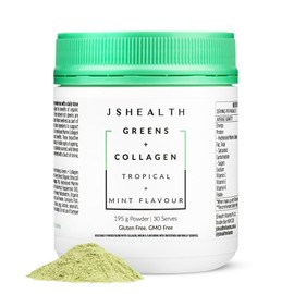 JSHealth Super Greens Powder - Greens & Collagen Powder - Superfood Powder with Marine Collagen Peptides, Vitamins & Veggies, 30 Servings